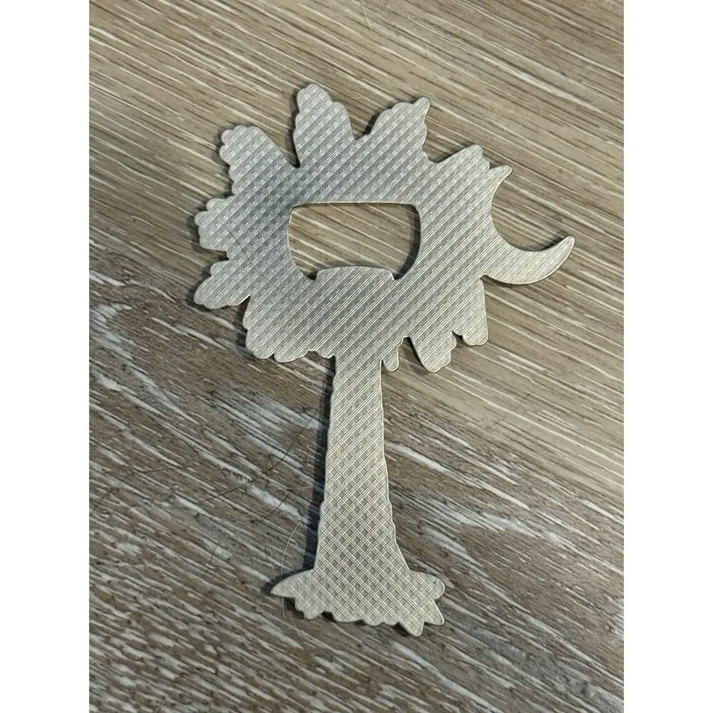 South Carolina Flag Metal Palm Tree Moon Bottle Opener